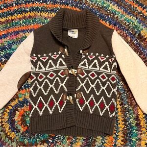Kids Brown & Cream Sweater with Pattern by OshKosh